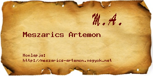 Meszarics Artemon névjegykártya